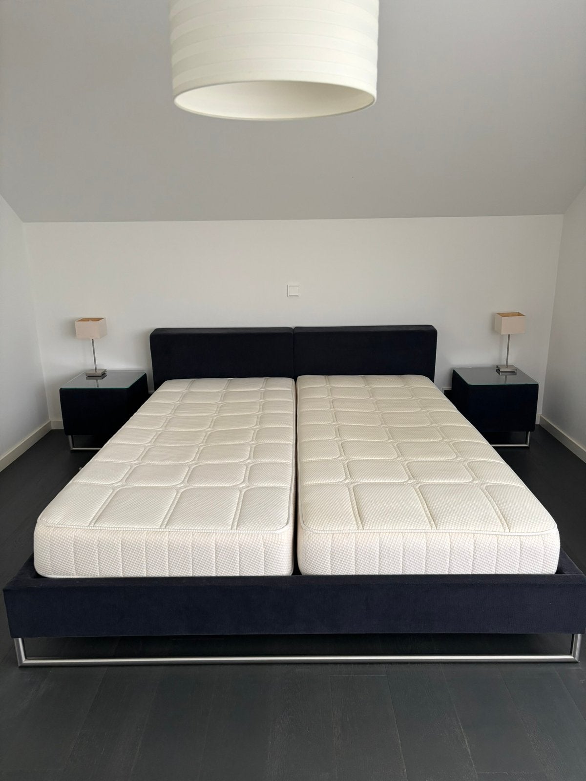 Eastborn electrische antraciet boxspring, Ophalen, Gebruikt, Tweepersoons, Overige maten