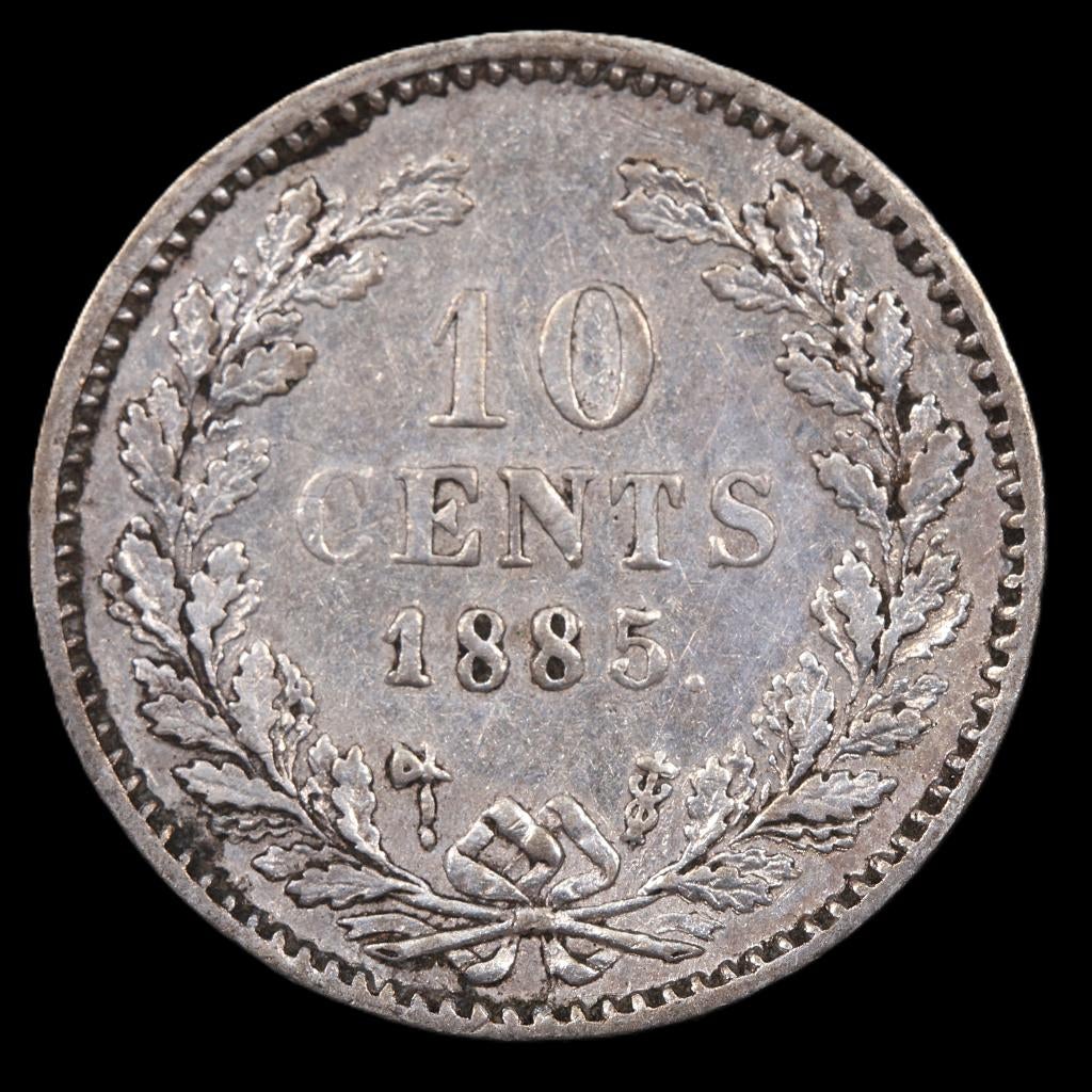 10 cent 1885. Zfr., Postzegels en Munten, Munten | Nederland, Koning Willem III, Zilver, Ophalen of Verzenden, 10 cent