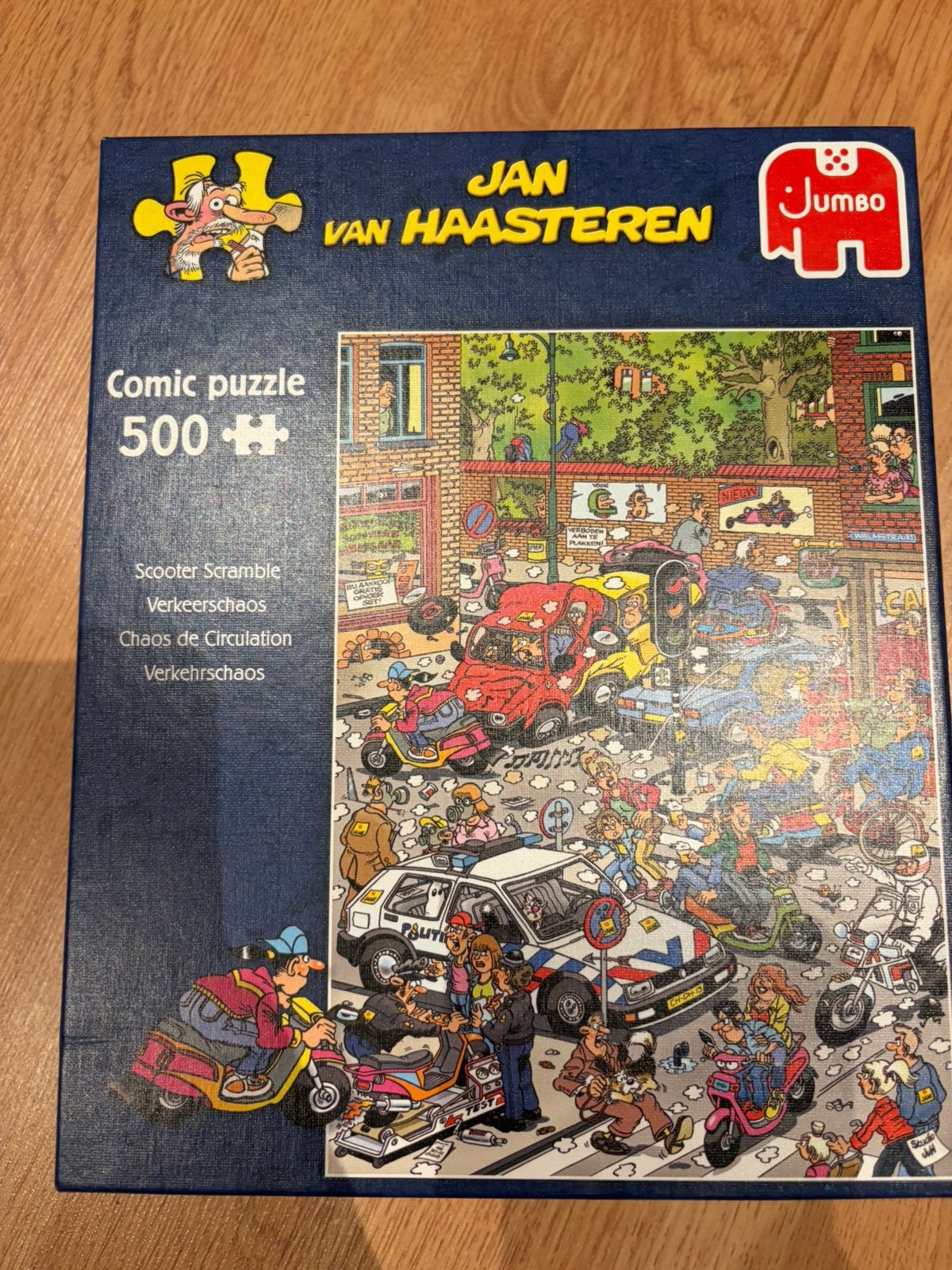 Puzzel Jan van Haasteren 500 stukjes verkeerschaos, Ophalen of Verzenden, 500 t/m 1500 stukjes, Gebruikt, Legpuzzel