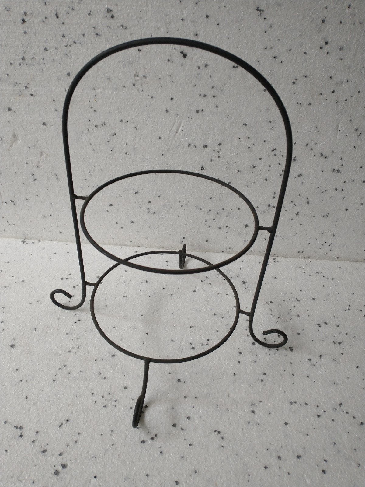 Metalen etagère met 2 lagen - Zwart, Ophalen of Verzenden, Gebruikt, Zwart, Metaal