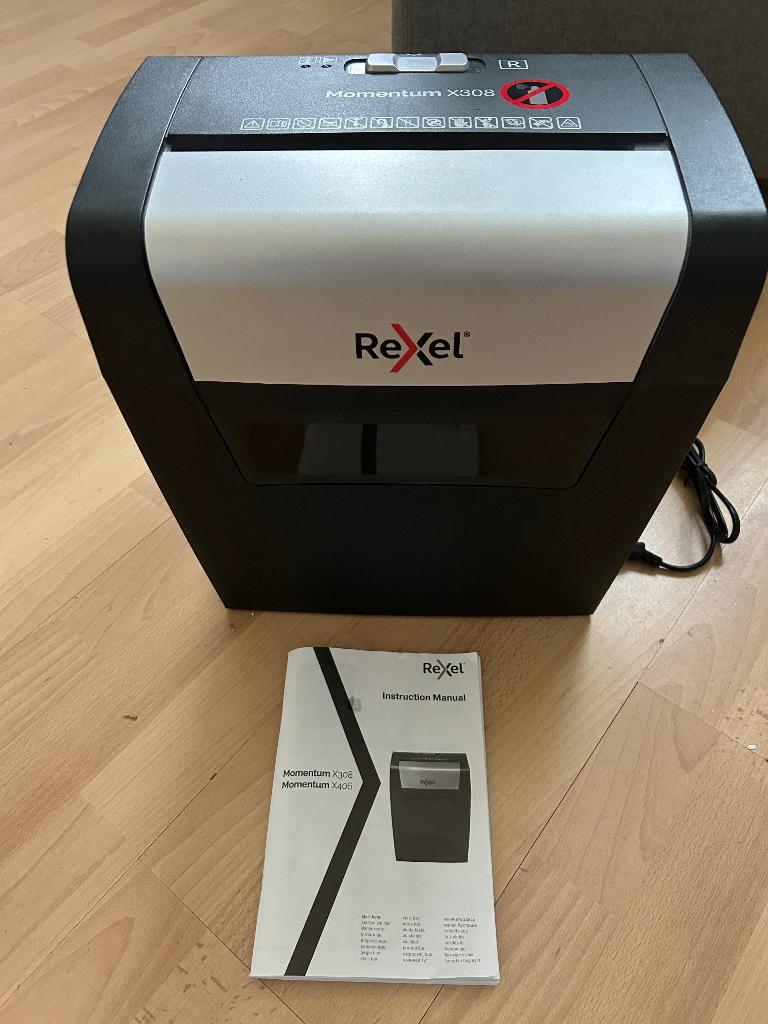 Rexel Momentum X308 papiervernietiger / papierversnipperaar, Diversen, Ophalen of Verzenden, Zo goed als nieuw