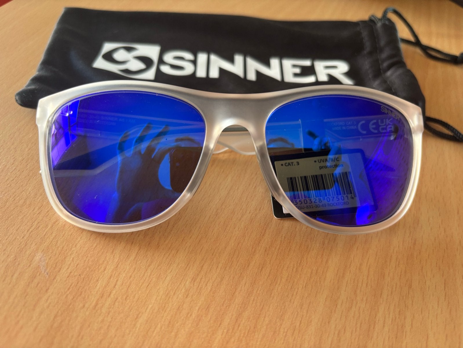 Nieuwe SINNER Zonnebril met blauwe spiegelglazen, Overige merken, Zonnebril, Overige kleuren, Nieuw