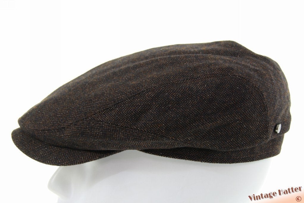 Platte pet Stetson Driver donkerbruin satijn kashmir S - XXL, 60 cm (XL, 7½ inch) of meer, Stetson - Driver Cap, Nieuw, Ophalen of Verzenden