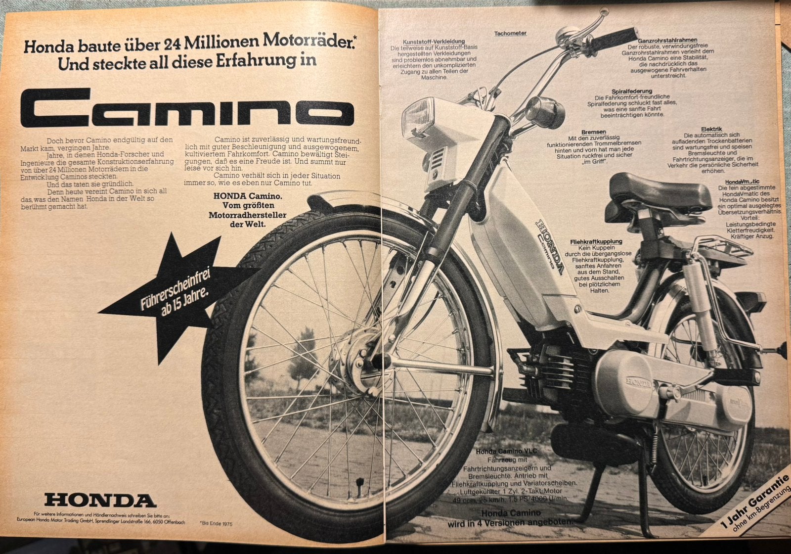 Advertentie 1975 Honda Camino, Verzenden, Zo goed als nieuw, Motoren