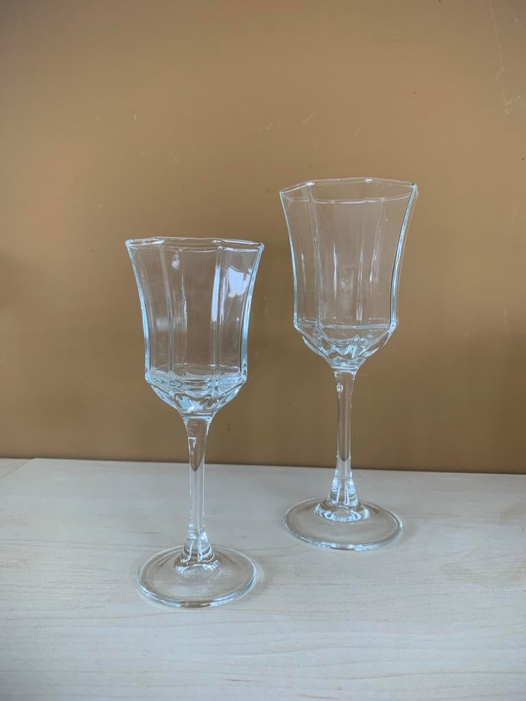 Set van 2 elegante vintage borrelglaasjes, Antiek en Kunst, Antiek | Glas en Kristal, Ophalen of Verzenden