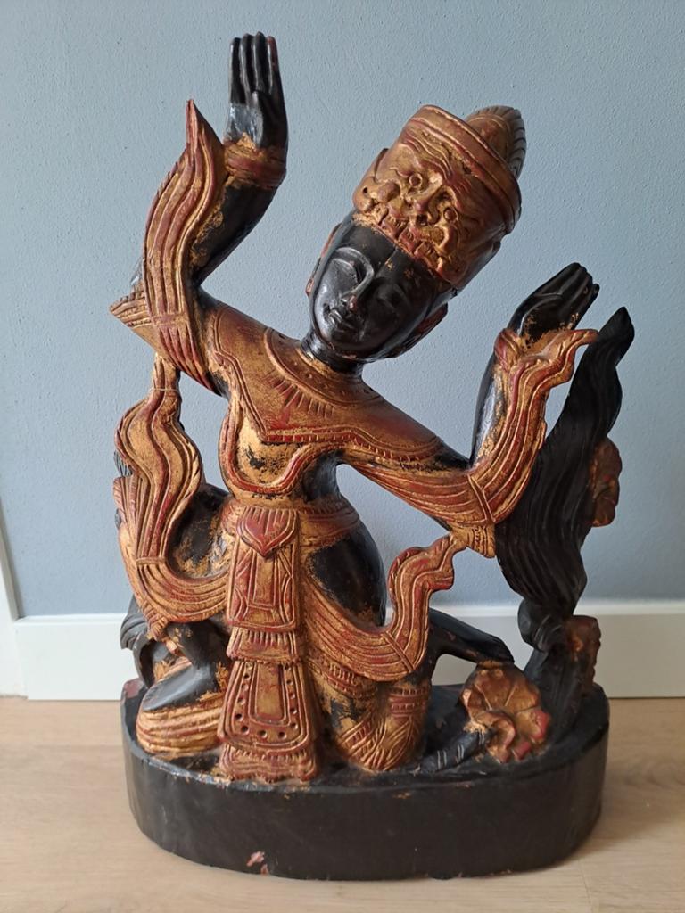 Houten beeld Balinese danseres, Antiek en Kunst, Ophalen