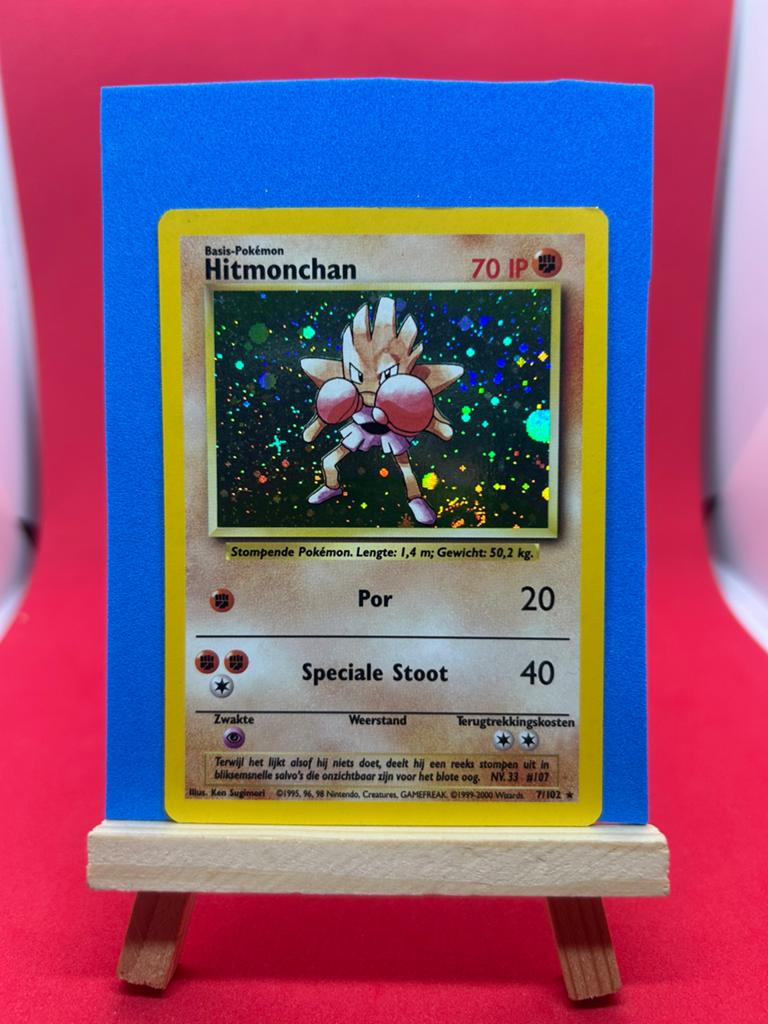 Pokémon Hitmonchan Holo 7/102 Base Set NL Vintage, Ophalen of Verzenden, Zo goed als nieuw
