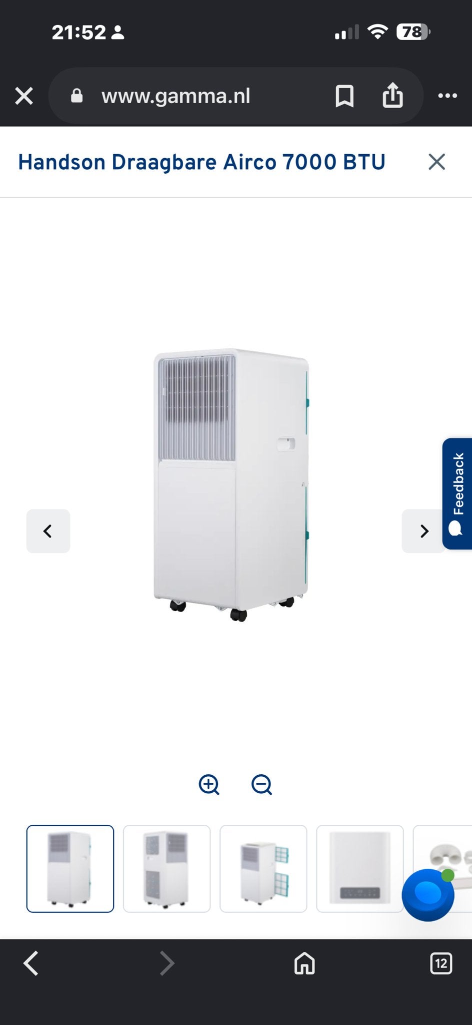 HandsOn Draagbare Airco 7000 BTU - Nieuw, Witgoed en Apparatuur, Airco's, Verzenden, Minder dan 60 m³, Nieuw, 3 snelheden of meer