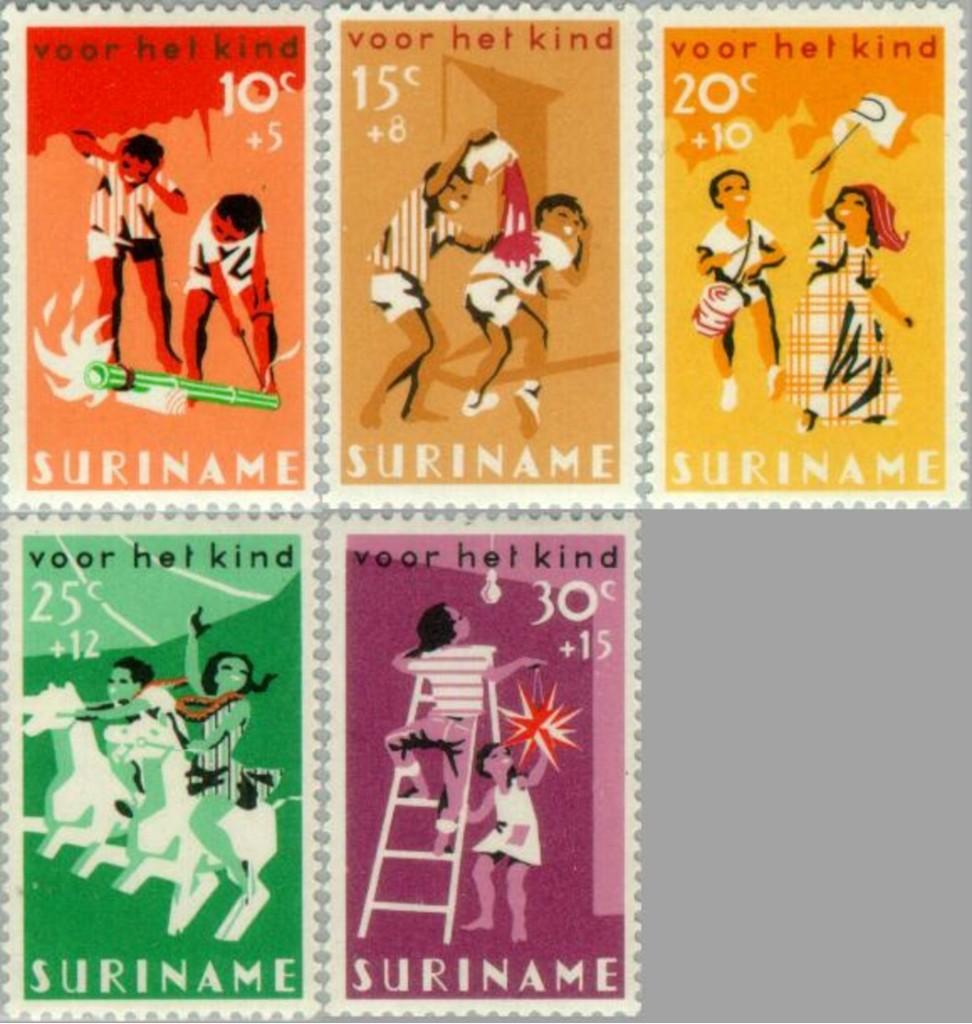 Suriname 1966 - nvph 470-474 - Kinderzegels, Postzegels en Munten, Postzegels | Suriname, Verzenden, Postfris