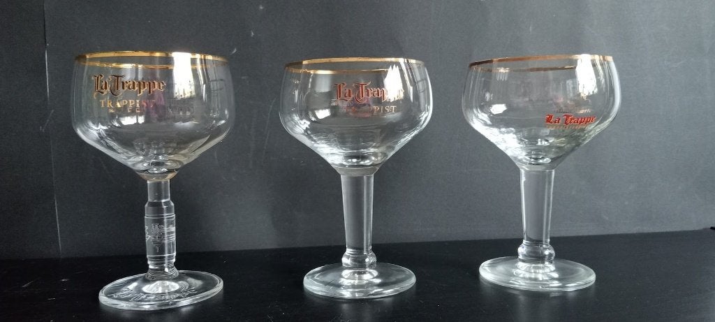 3  La Trappe Trappist bierglazen, Verzamelen, Ophalen of Verzenden, Nieuw, Glas of Glazen, La Trappe
