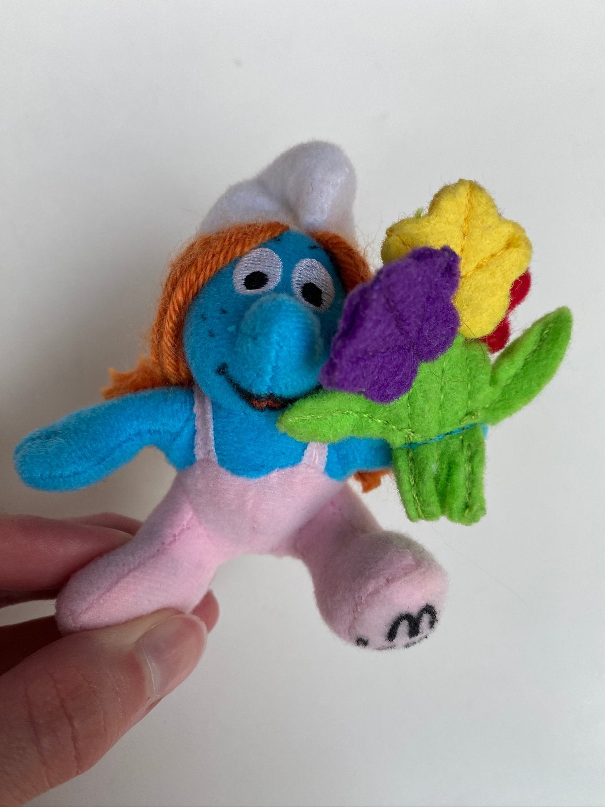 Smurf knuffeltje (vintage McDonald’s), Verzamelen, Ophalen of Verzenden, Gebruikt, Overige Smurfen, Poppetje, Figuurtje of Knuffel