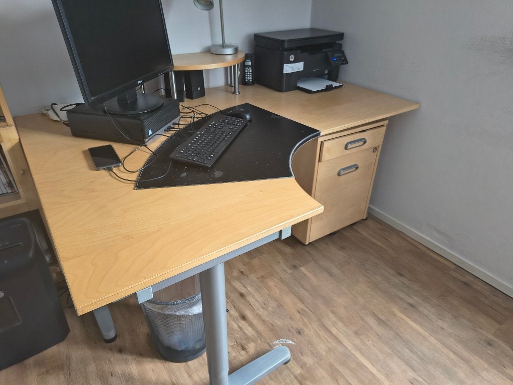Bureau, Ophalen, Met lades, Gebruikt, Hout