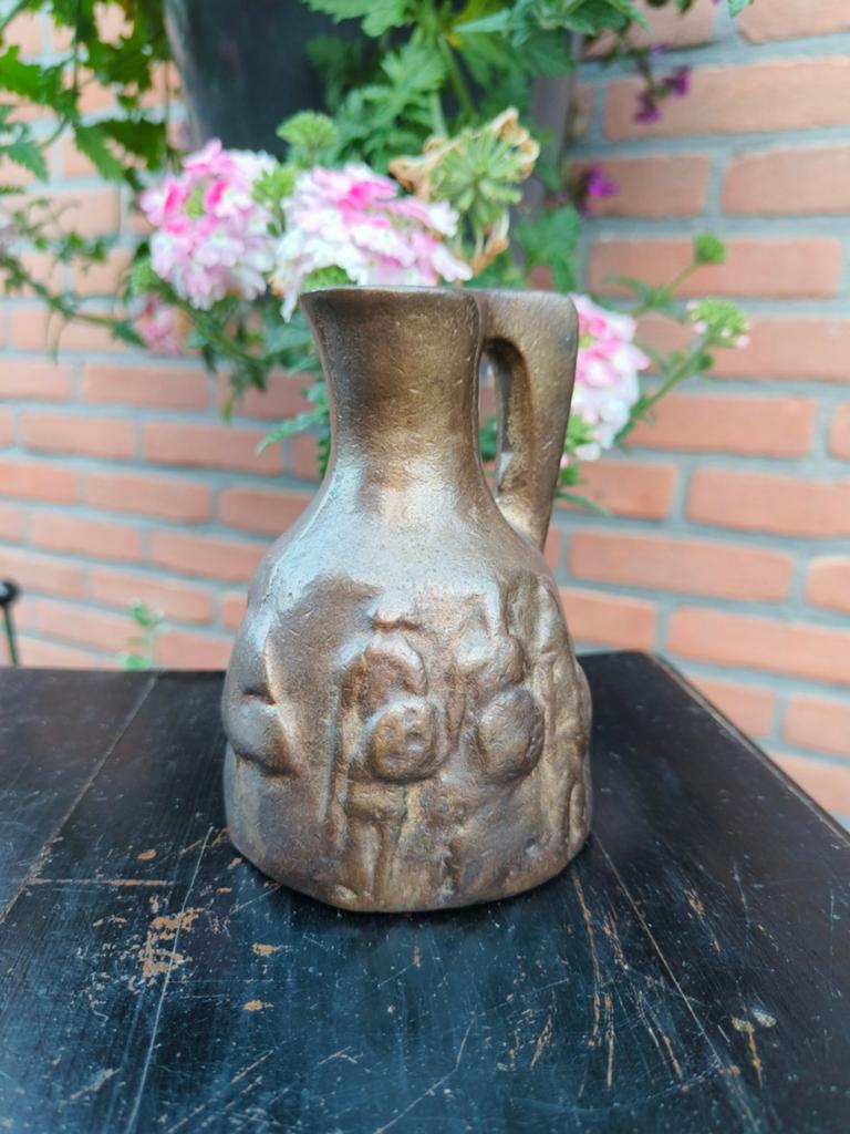 Bronzen kruikje/reliëf vaasje van Horst Dalbeck, Ophalen of Verzenden