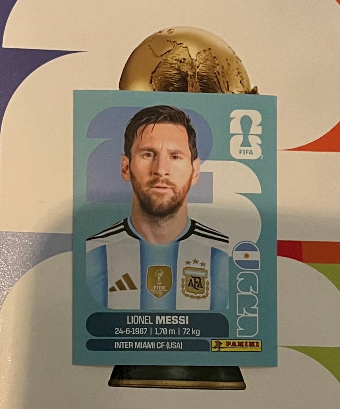 WK 2026 Messi Sticker, Verzamelen, Sportartikelen en Voetbal, Ophalen of Verzenden, Zo goed als nieuw, Buitenlandse clubs, Poster, Plaatje of Sticker
