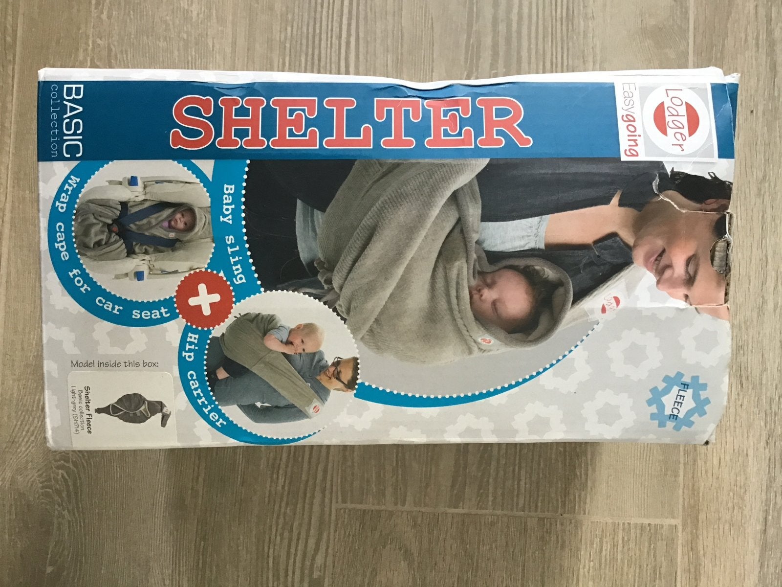 Lodger Shelter Draagdoek/Draagzak Grijze Ribstof, Draagdoek, Ophalen of Verzenden, Zo goed als nieuw, Buik, Rug of Zij