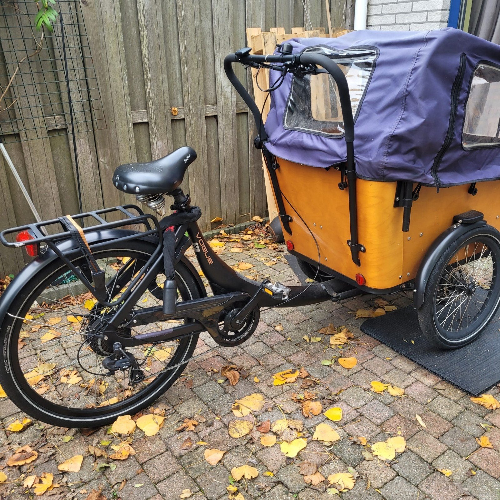 Elektrische bakfiets met huif - Ideaal voor kinderen, Gebruikt, 2 kinderen, Elektrisch, Schijfrem