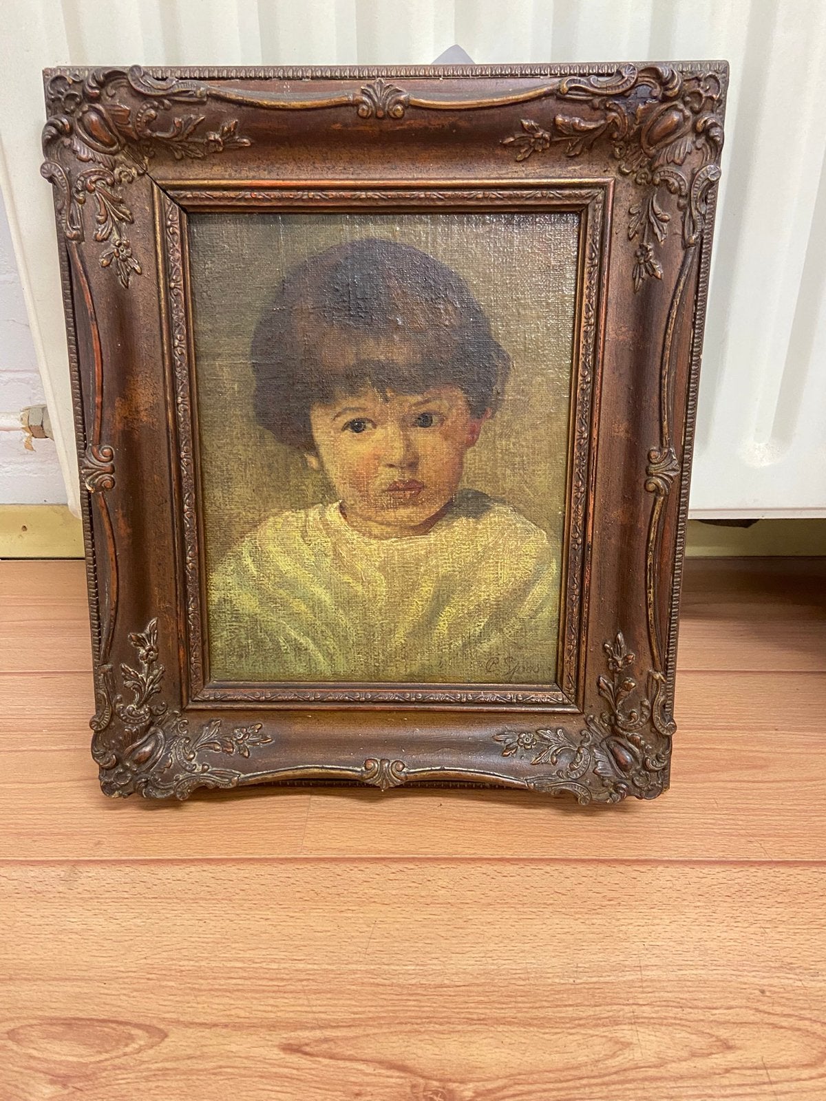 Cornelis Spoor schilderij in antieke bewerkte houten lijst, Ophalen