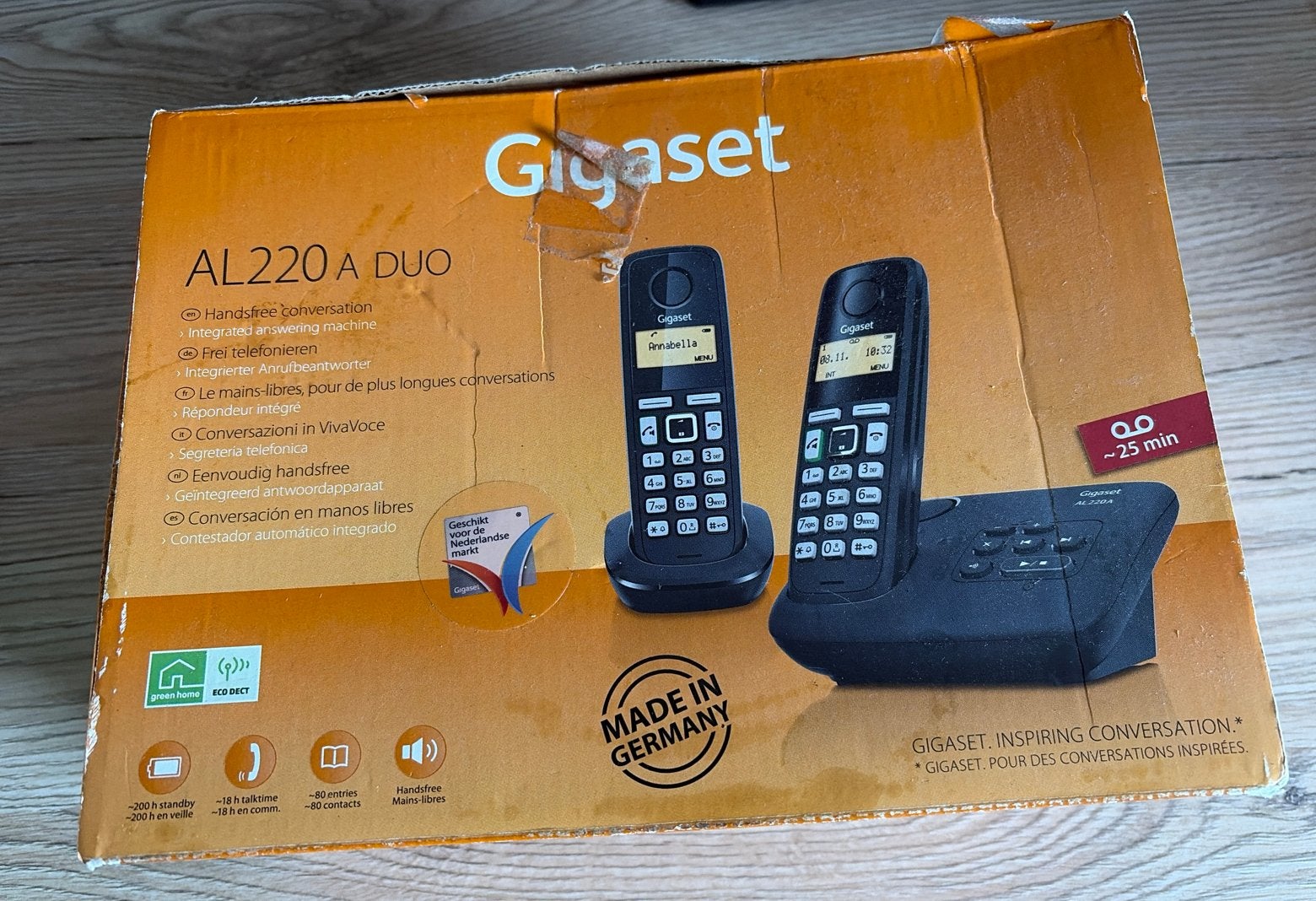 Gigaset AL220A Duo draadloze telefoon met antwoordapparaat, Ophalen of Verzenden, Zo goed als nieuw, 2 handsets, Stralingsarm