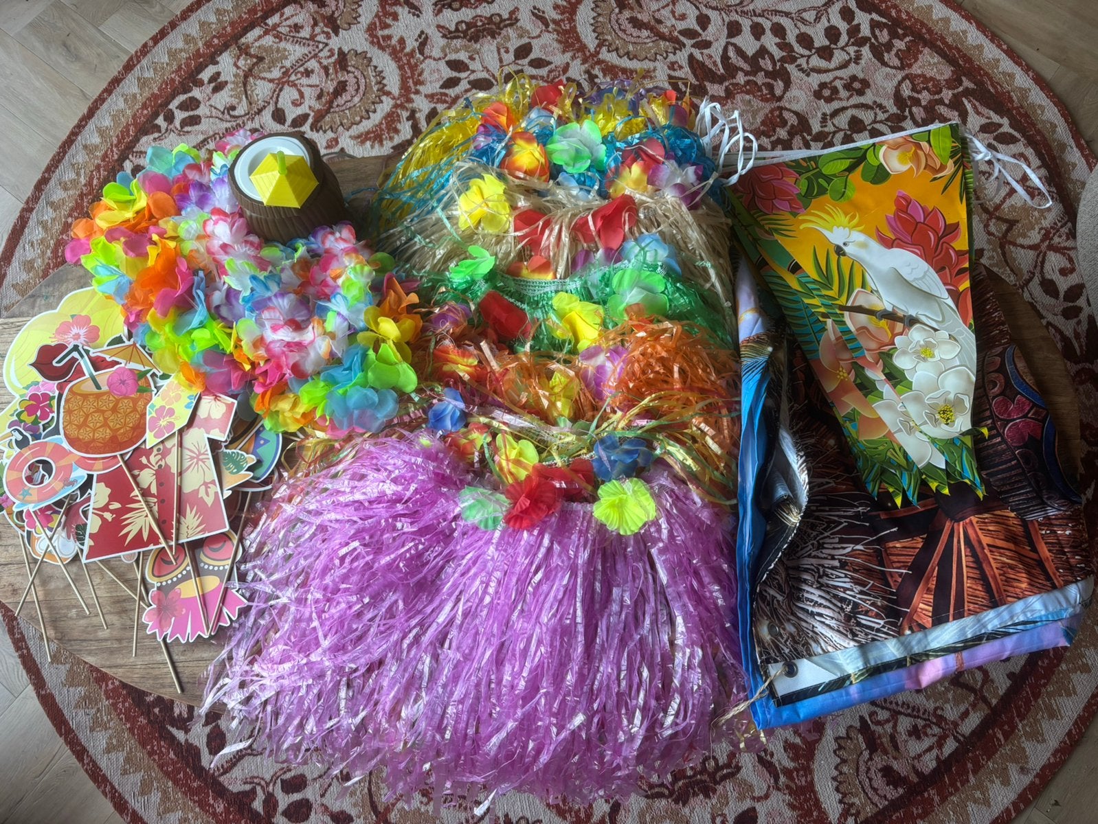 Hawaii feest/decoratie set, Ophalen of Verzenden, Zo goed als nieuw, Versiering