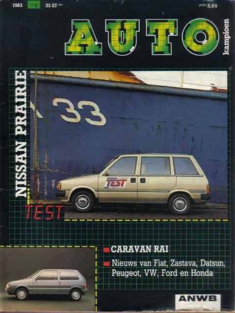 Autokampioen 3 1983 : Fiat Uno - Honda Prelude - Nissan, Ophalen of Verzenden, Gelezen, Algemeen
