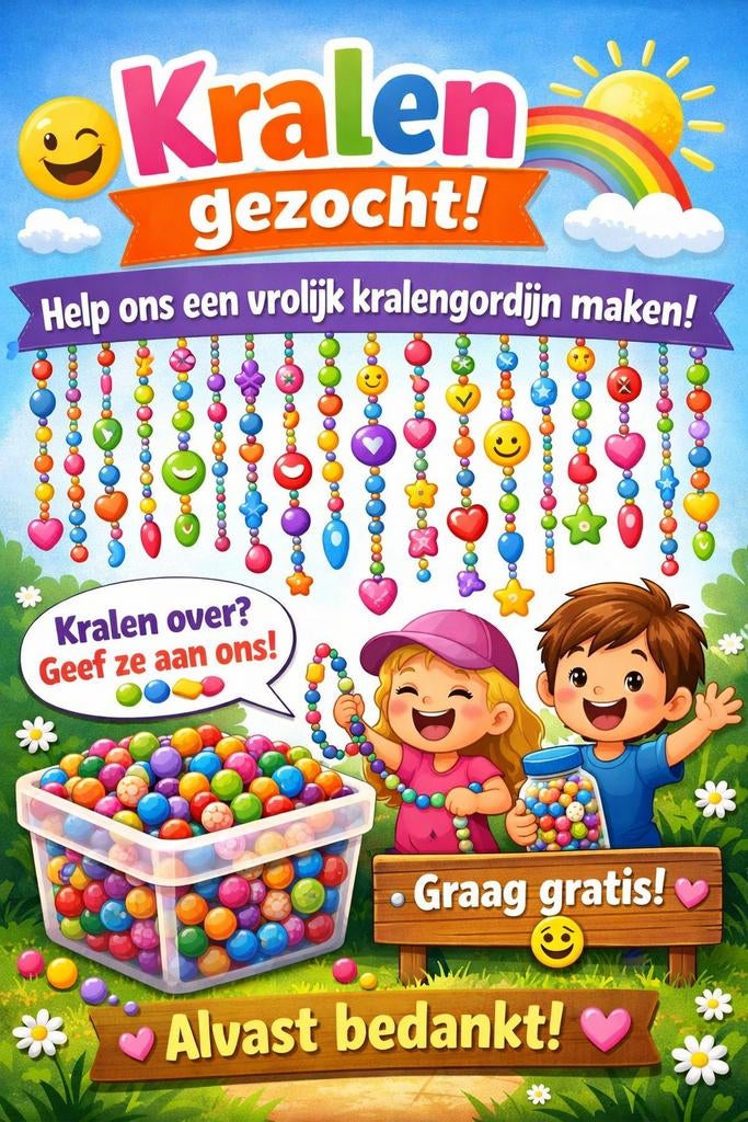 Kralen gezocht voor vrolijk kinderproject!, Ophalen of Verzenden