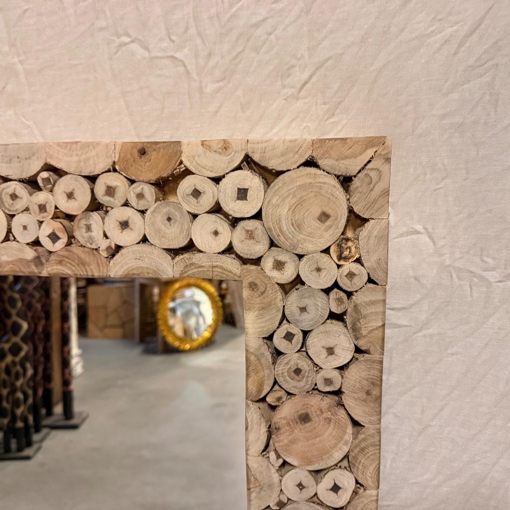 Spiegel – massief teak lijst - 110 x 70 cm - TTM Wonen, TTM Wonen, Meubels – (Perzische) Tapijten en Woonaccessoires, Nieuw, Ophalen of Verzenden