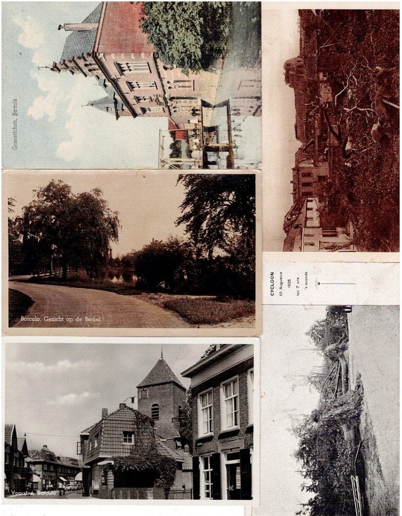 Oude ansichtkaarten Borculo - Gemeentehuis, Berkel, Voorstad, Verzamelen, Ophalen of Verzenden, Voor 1920, Gelopen, Gelderland