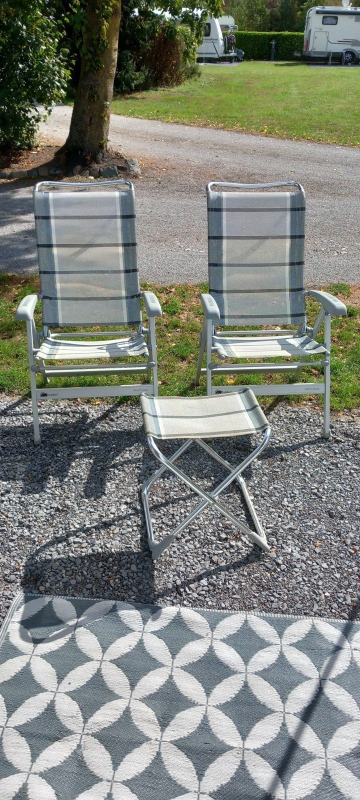 Dukdalf campingstoelen met krukje, Ophalen, Campingstoel