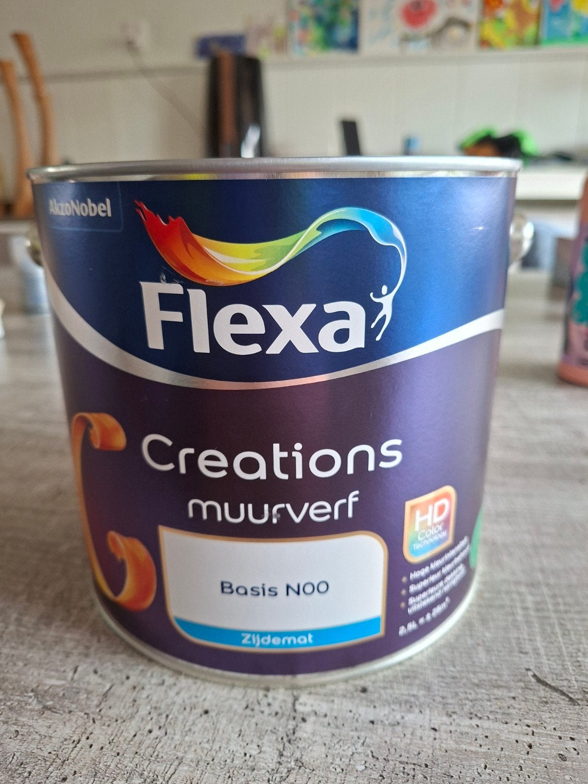 Flexa Creations Muurverf Zijdemat Bold Blue 2.5L Nieuw, Ophalen, Nieuw, Blauw