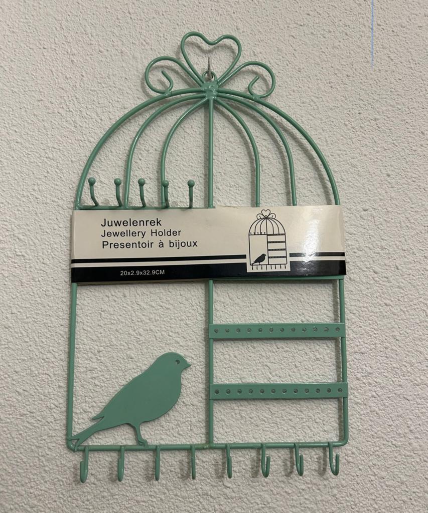 Juwelenrekje vogelkooi mintgroen - sieradenhouder, Sieraden, Tassen en Uiterlijk, Ophalen of Verzenden, Nieuw