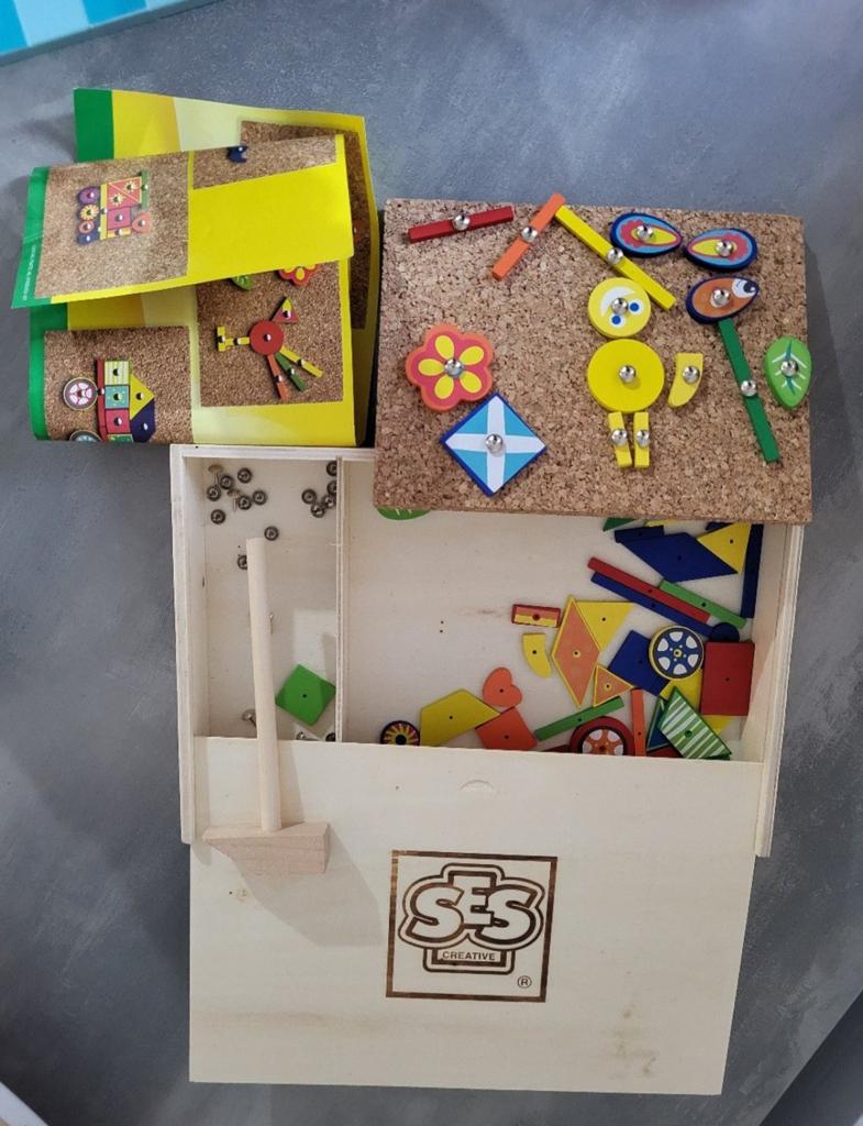 SES Creative Hamer en Spijker Speelset in Houten Kist, Ophalen of Verzenden, Gebruikt, Bouwen