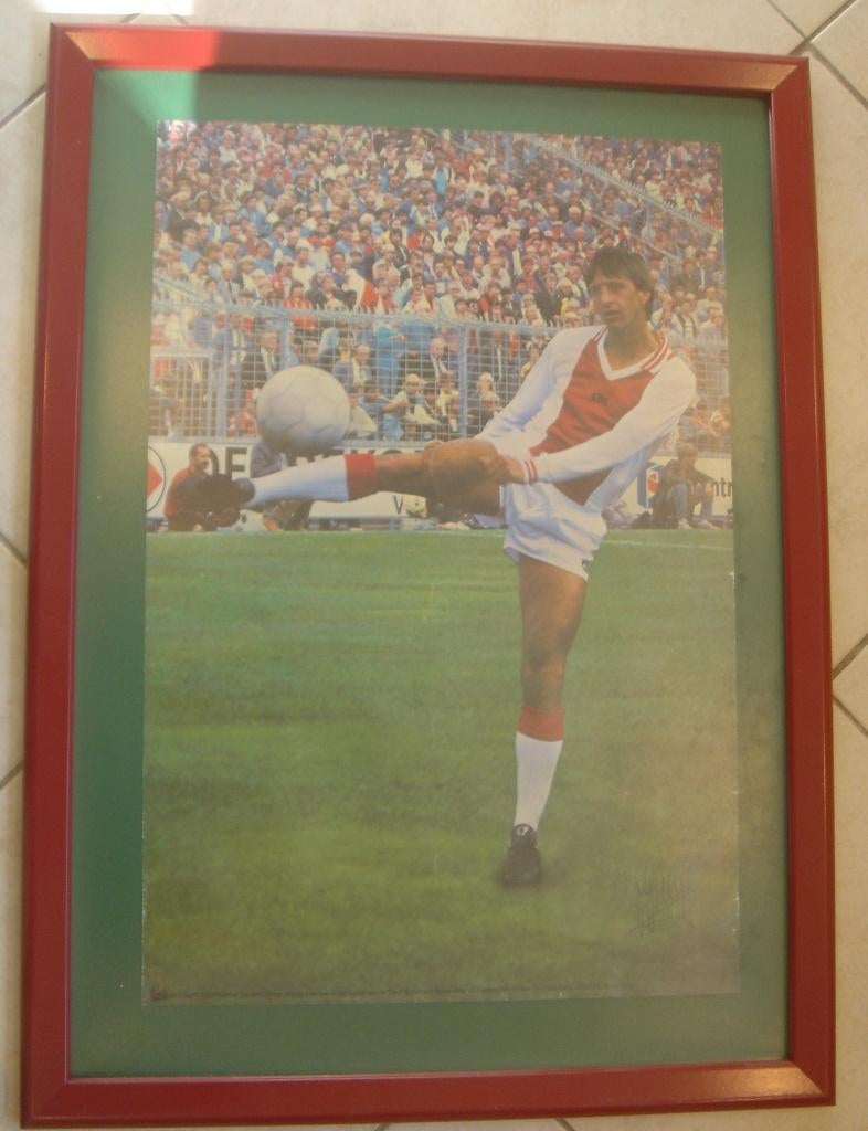 Poster Johan Cruijff (Ajax), gesigneerd, Verzamelen, Sportartikelen en Voetbal, Ophalen, Gebruikt, Ajax, Poster, Plaatje of Sticker