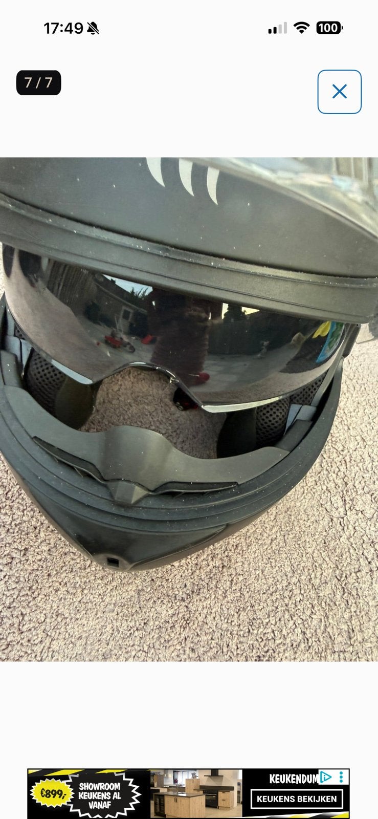Storm helm MT Helmets met ingebouwd zonnevizier, Systeemhelm, XL, Tweedehands, Ophalen
