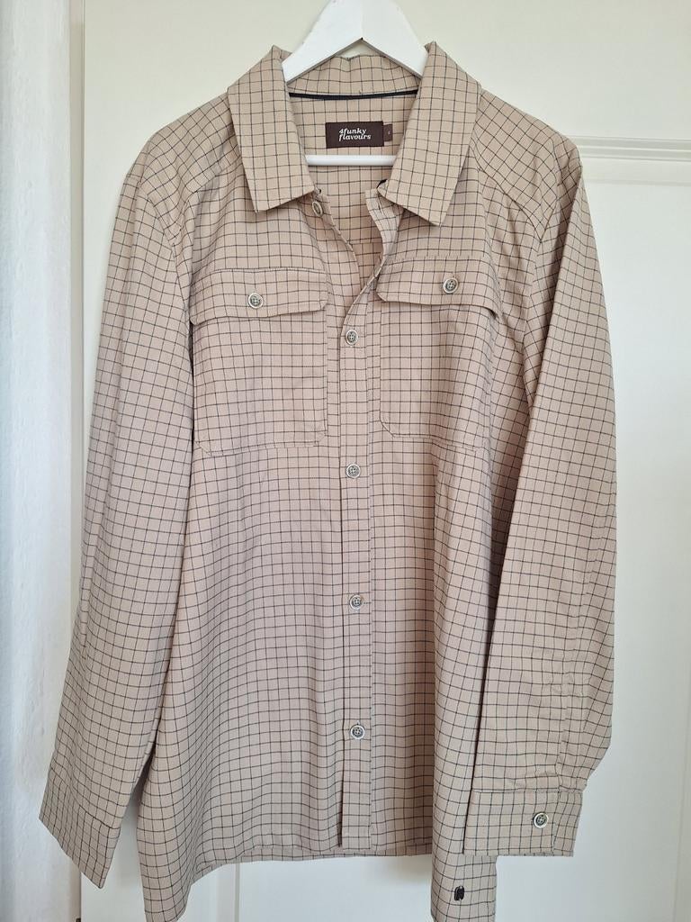 4funky flavours geruit overhemd XL, Beige, Ophalen of Verzenden, Zo goed als nieuw, Halswijdte 43/44 (XL)