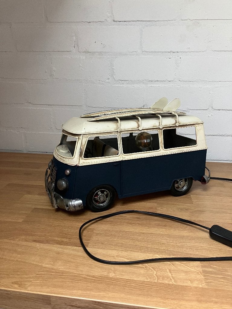 Lamp Volkswagen bus model, Ophalen, Groen, 21 cm, Metaal