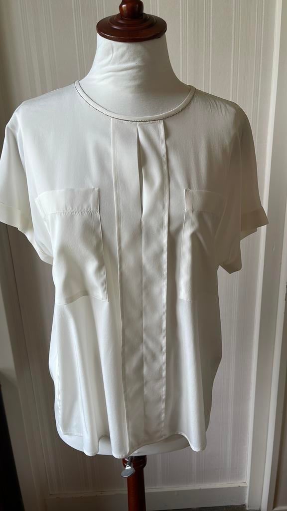 Peserico nieuwe blouse, zijde met stretch, it46 ca 40/42, Ophalen of Verzenden, Nieuw, Beige