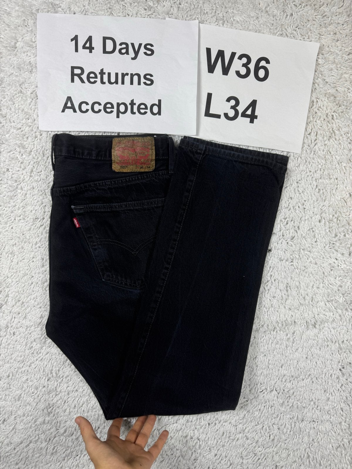 Levi 501 Jeans / Straight Fit / Black / W36 L34 / 2712, W36 - W38 (confectie 52/54), H, H, H