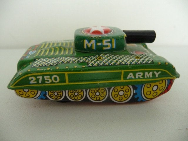 blikken - ARMY TANK M51- made in Japan, 60-er jrn. (R), Ophalen of Verzenden