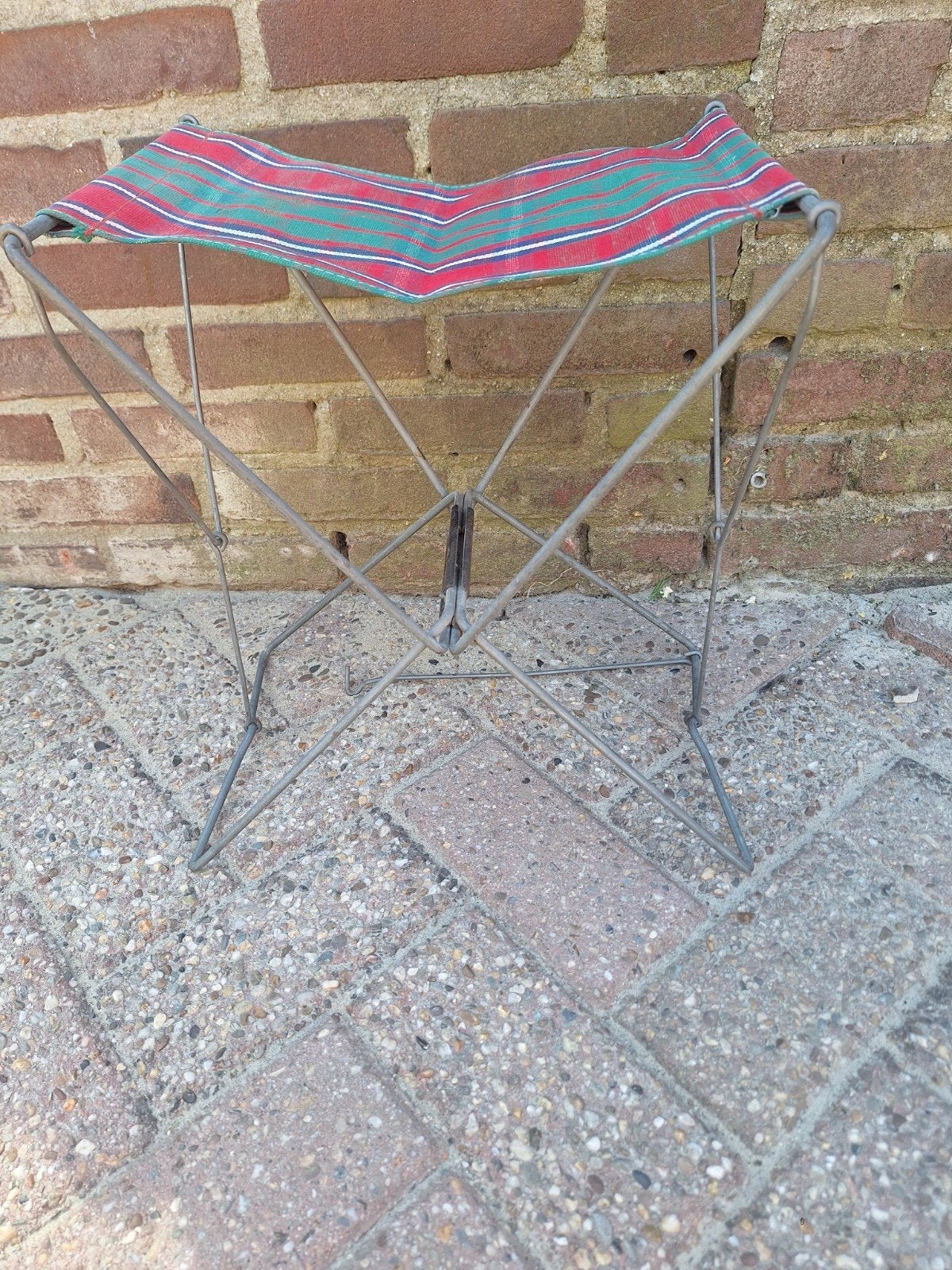 vintage vissers stoeltje, Caravans en Kamperen, Ophalen, Campingstoel