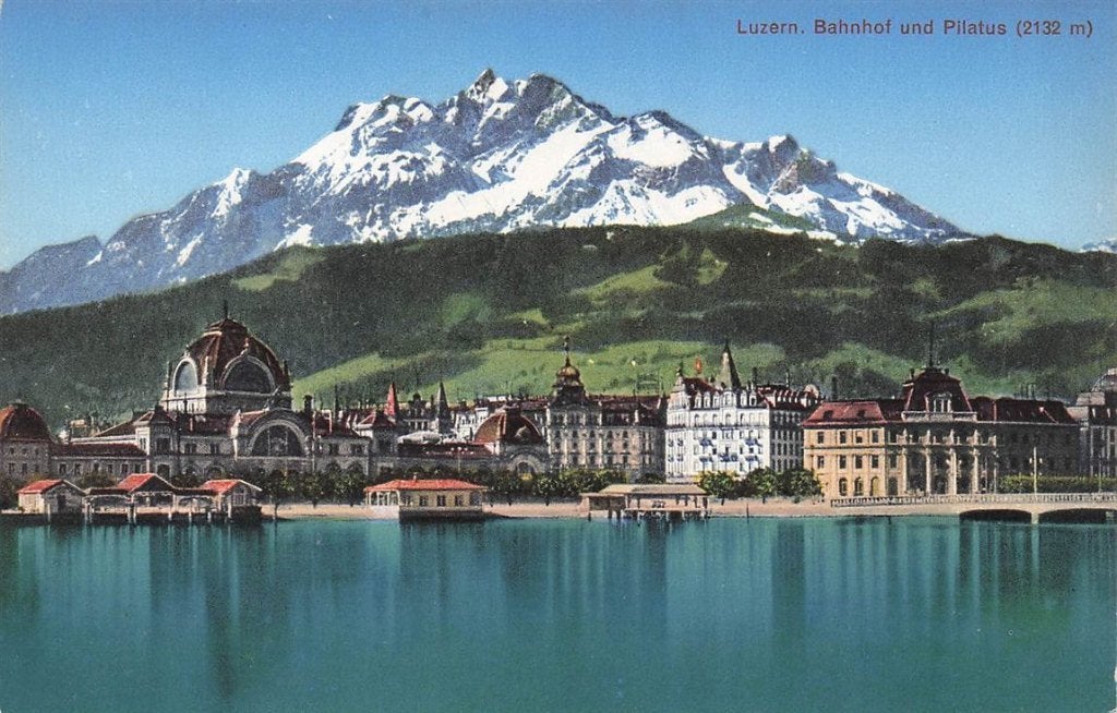 702-457-019 Luzern Bahnhof Und Pilatus (2132 M), Ophalen of Verzenden, Voor 1920, Overig Europa