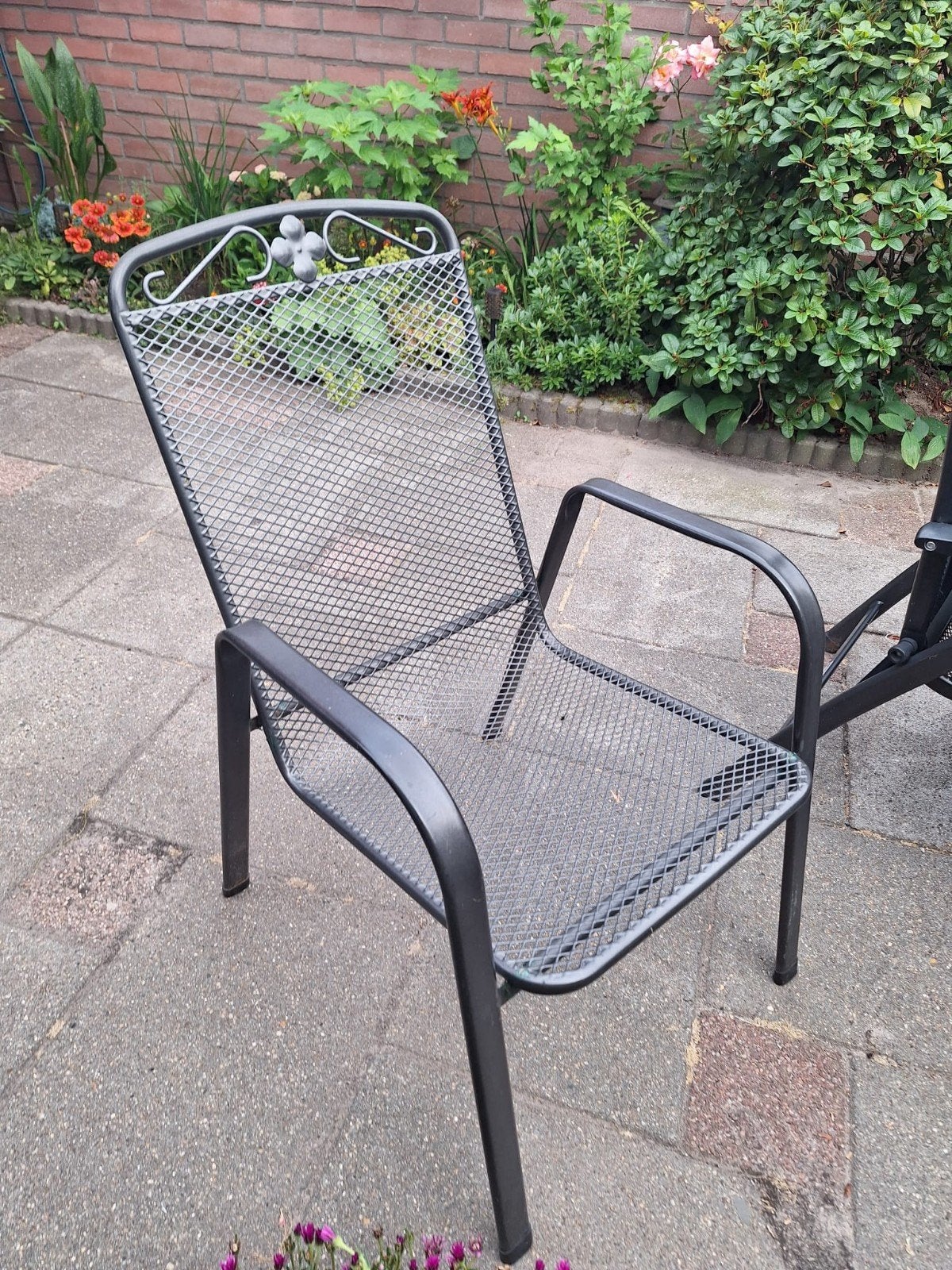 TEAB!! Tuinset met 5 stoelen en tafel - Gebruikt, Tuin en Terras, Tuinsets en Loungesets, Ophalen, Gebruikt, 8 zitplaatsen, Tuinset