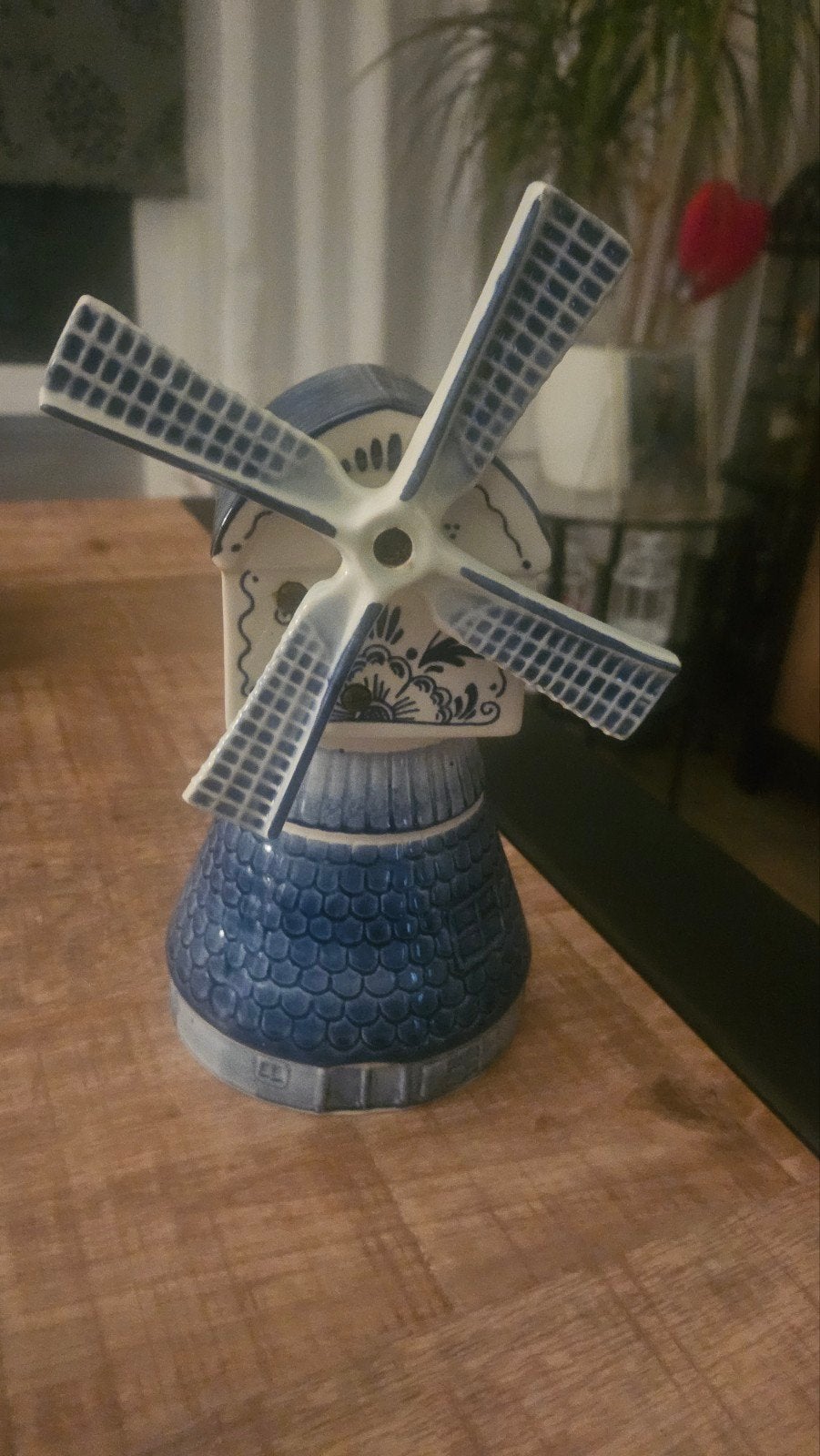 Delfts Blauwe Windmolen Muziekdoos - Handgeschilderd, Antiek en Kunst, Ophalen of Verzenden