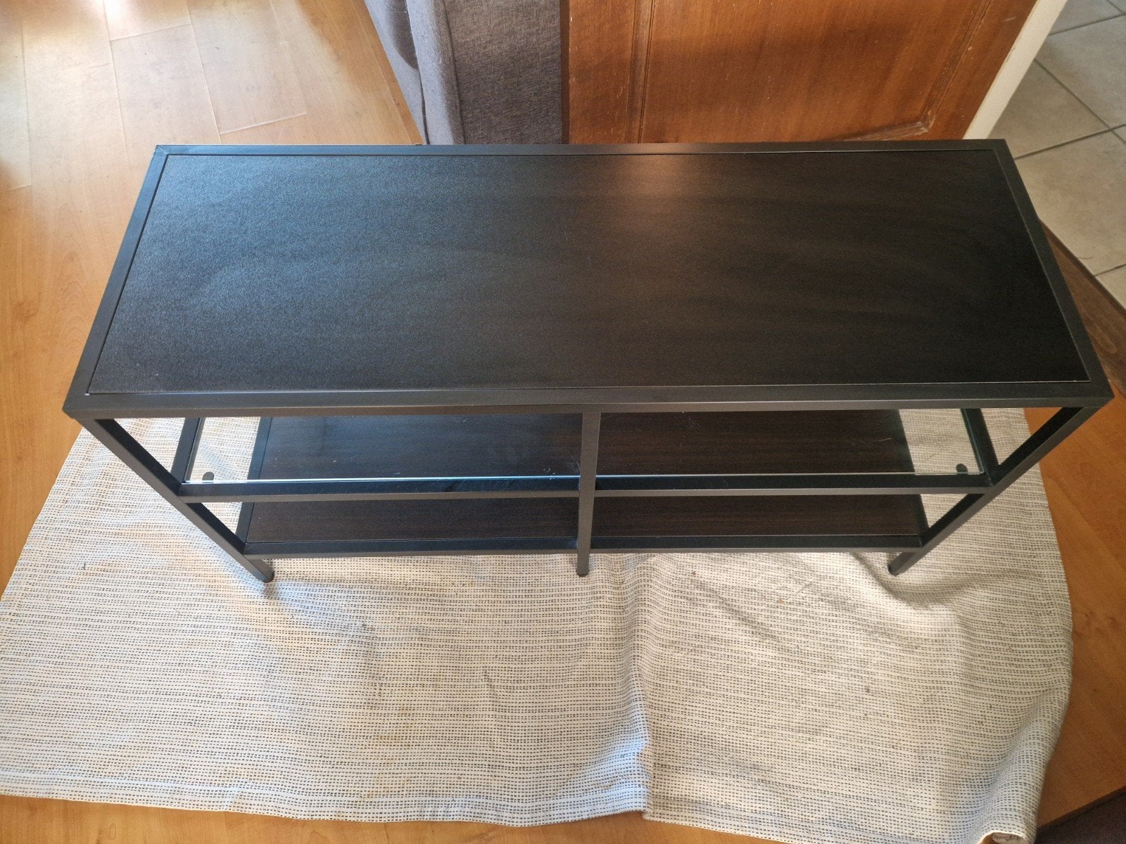 Modern TV Meubel 100 cm breed met glazen planken, Minder dan 100 cm, Modern, 25 tot 50 cm, Glas