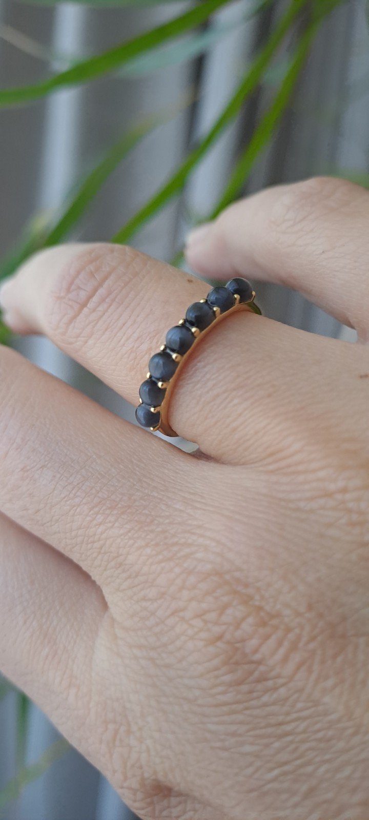 Vergulde ring met kattenoog, maat 16., Nieuw, Ophalen of Verzenden, Kleiner dan 17, Dame