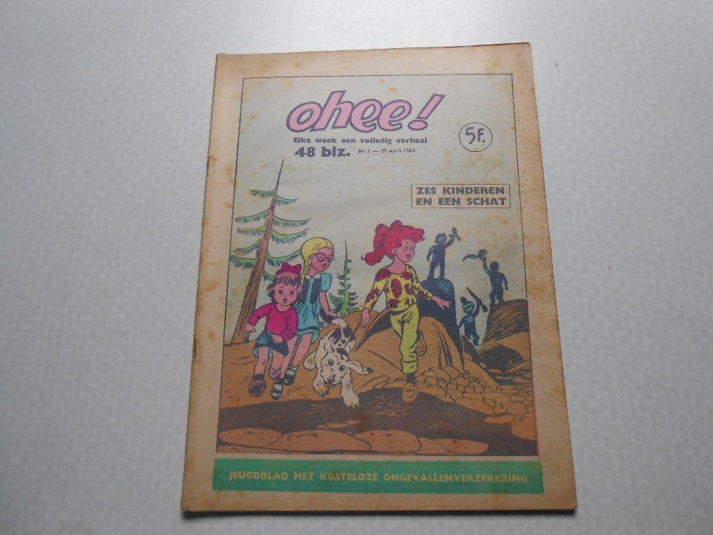 Ohee 3 Zes kinderen en een schat 1963., Eén stripboek, Ophalen of Verzenden, Gelezen