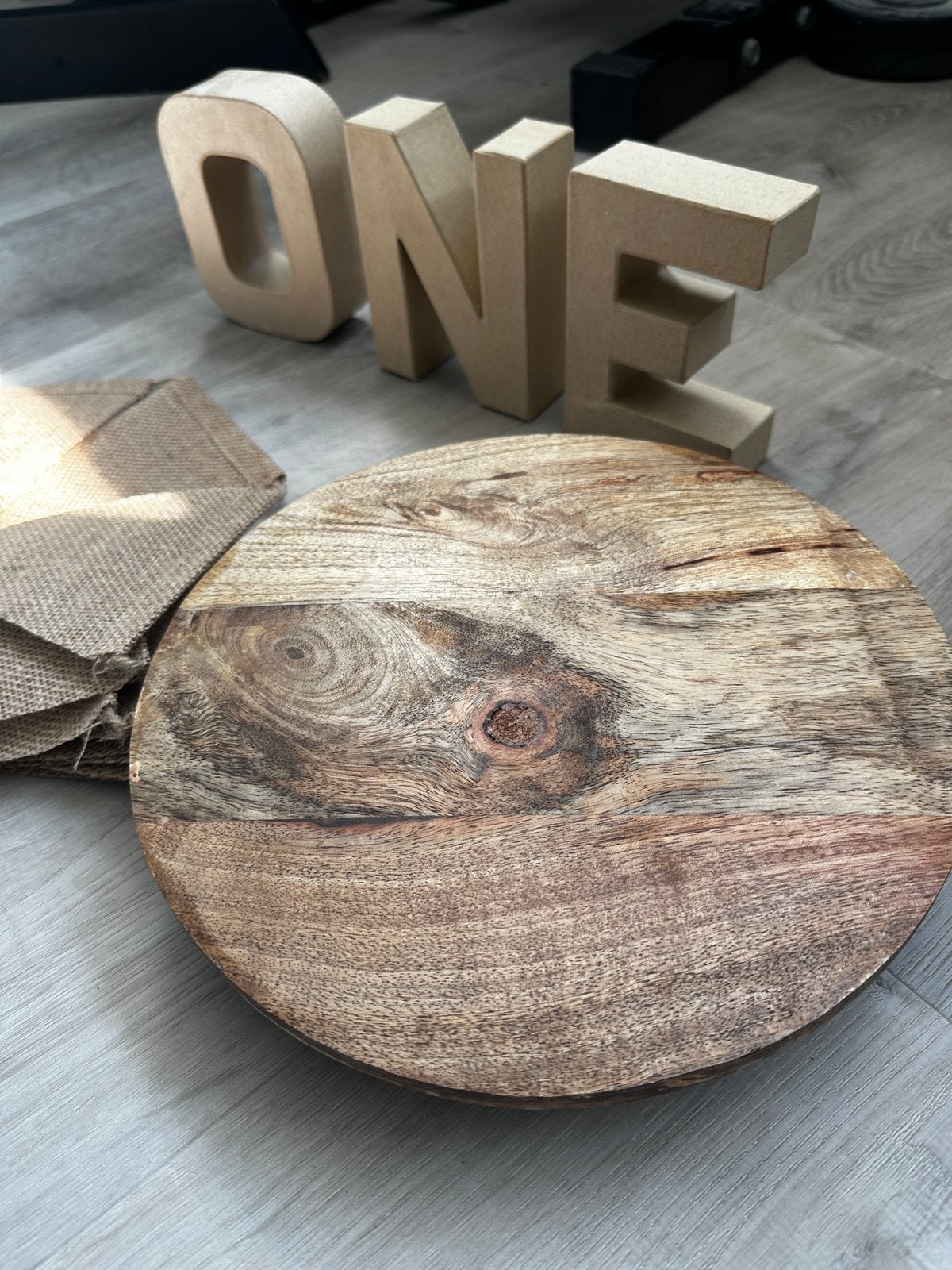 decoratie – houten letters, houten bord & jute slinger, Ophalen of Verzenden, Zo goed als nieuw, Hout