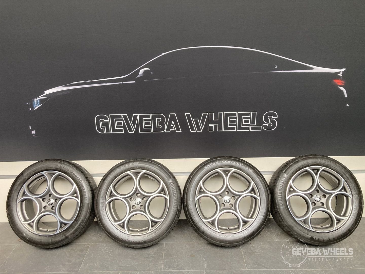 19” originele Alfa Romeo Stelvio velgen + banden 5x110 15611, Auto-onderdelen, 19 inch, Gebruikt, -, -