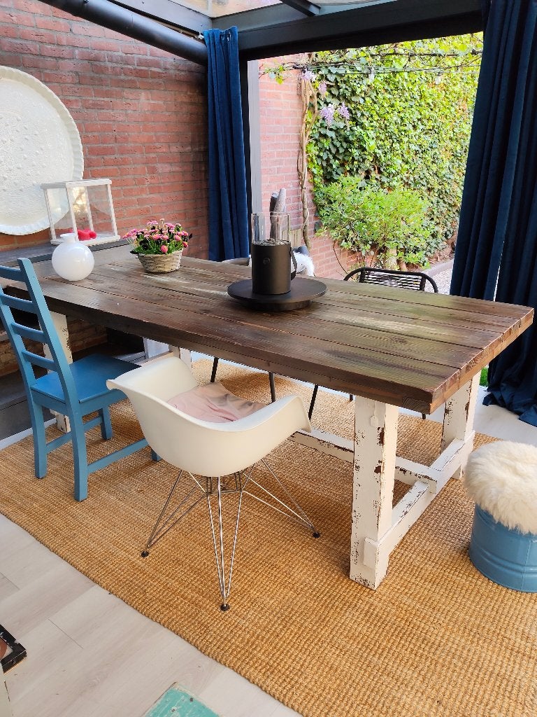 Eettafel, Ophalen, 100 tot 150 cm, Vintage, 200 cm of meer