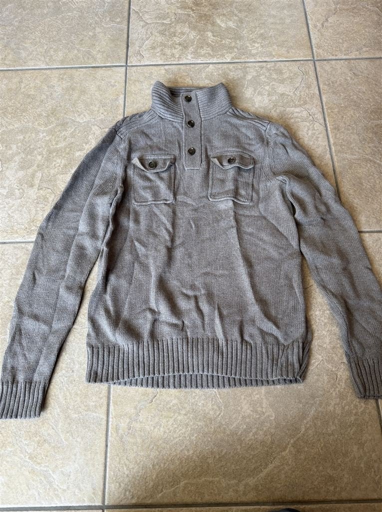 trui - GAP Mens Sp Cardigan Button Zip Neck 10% Wool, Kleding | Heren, Truien en Vesten, Nieuw, Blauw, Verzenden