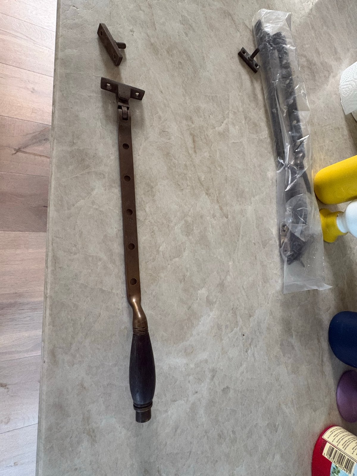 5x klassieke raamuitzetters met houten handvat, Verzenden, Gebruikt, Koper of Messing, Overige typen